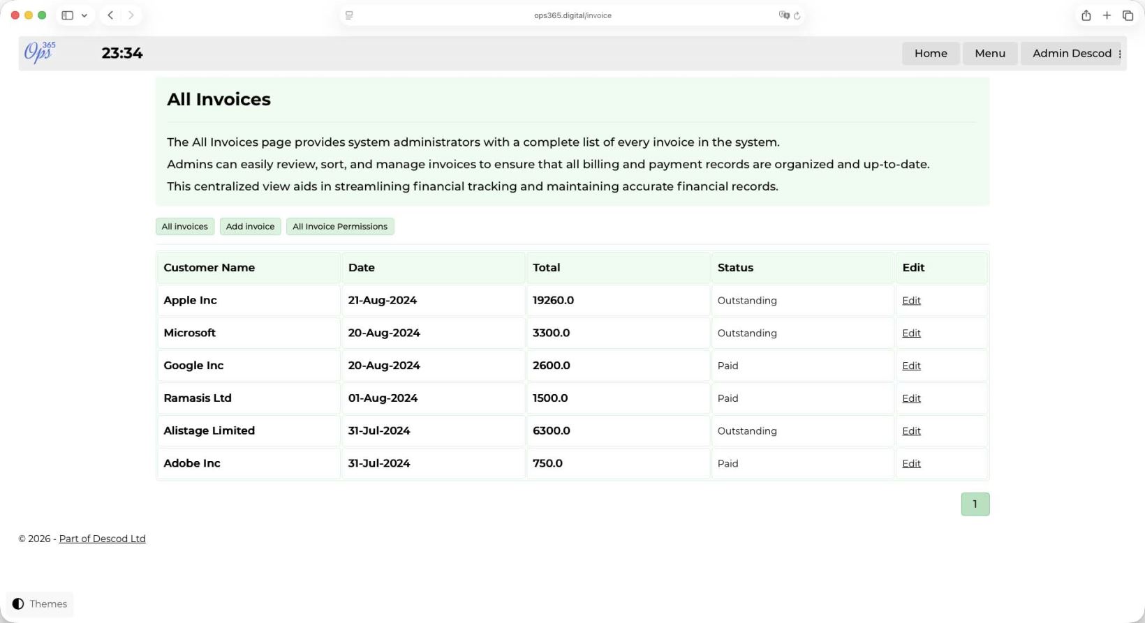 Create, Manage and Control All Your Invoices in One Place - Ops365