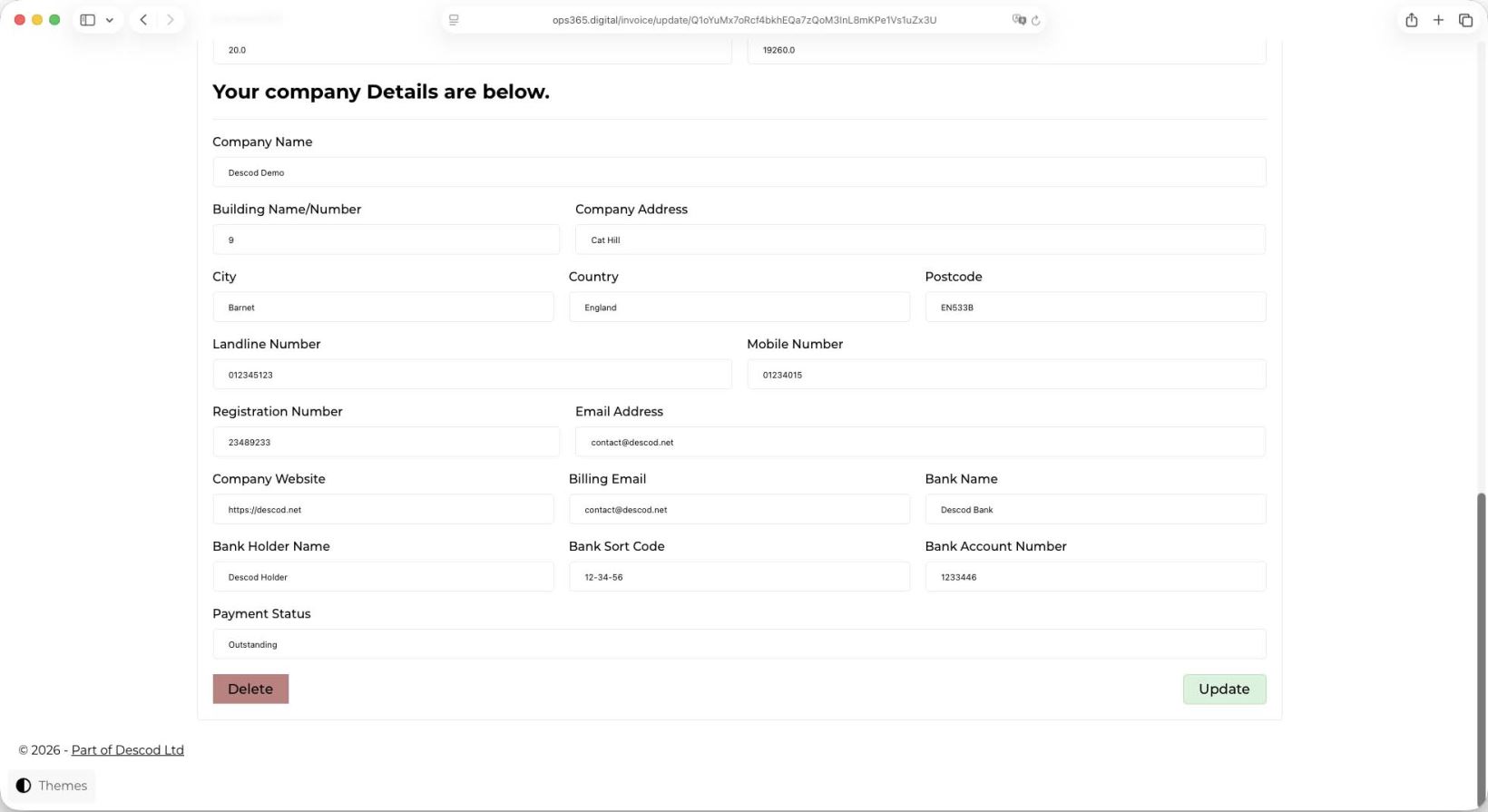 Easy To Auto-Fill Invoice Details - Ops365