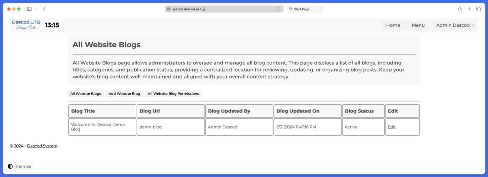 Descod System - Blogs application