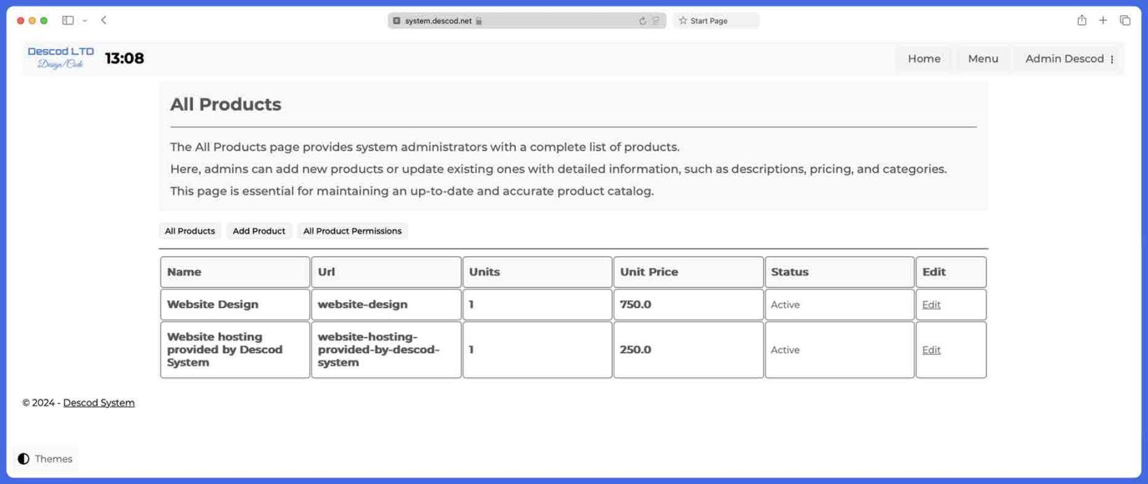 Descod System - Products application