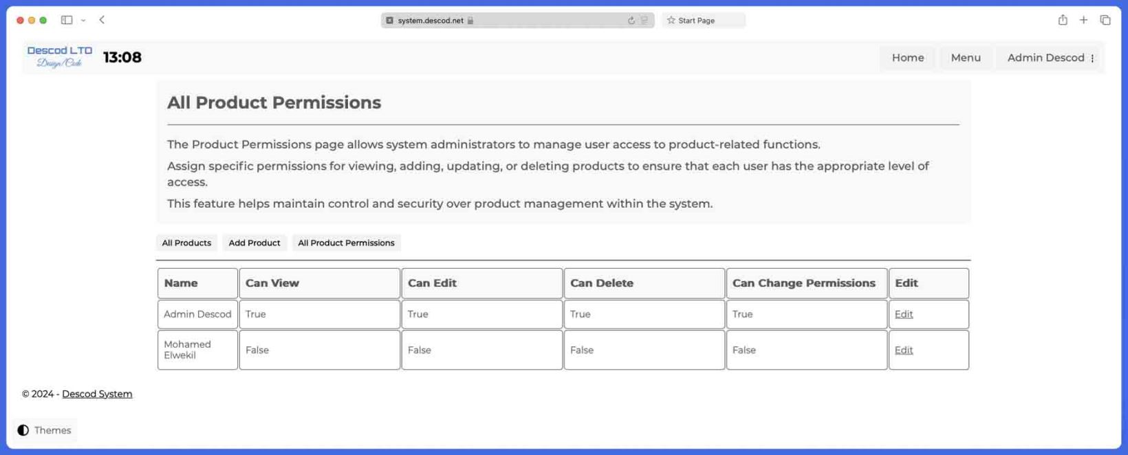 Descod System - Create Product